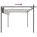 Pergola mit Schiebedach Creme 295x292x230 cm