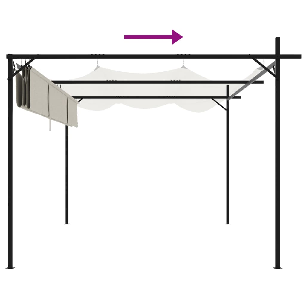 Pergola mit Schiebedach Creme 295x292x230 cm
