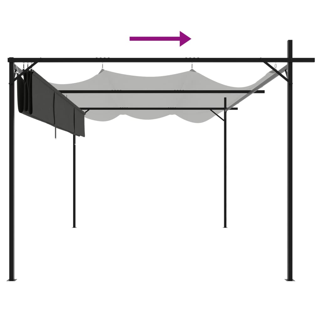 Pergola mit Schiebedach Anthrazit 395x292x230 cm