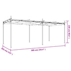 Pergola mit Schiebedach Taupe 589x292x230 cm