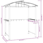 Grillpavillon mit Seitenregalen Anthrazit 210x114x230 cm Stahl