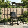Grillpavillon mit Seitenregalen Anthrazit 210x114x230 cm Stahl