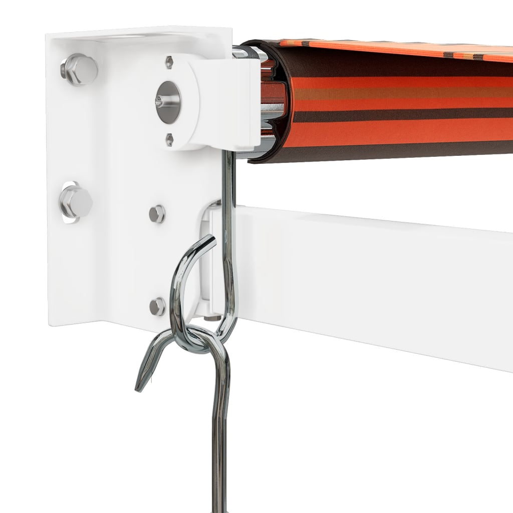 Markise Einziehbar Orange und Braun 4,5x3 m Stoff und Aluminium