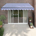 Markise Einziehbar Blau und Weiß 3x2,5 m Stoff und Aluminium