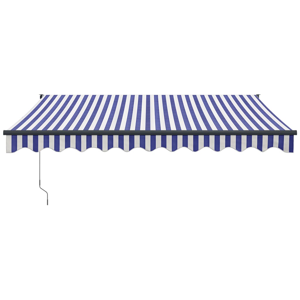 Markise Einziehbar Blau und Weiß 3,5x2,5 m Stoff und Aluminium