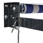 Markise Einziehbar Blau und Weiß 5x3 m Stoff und Aluminium