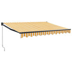 Markise Einziehbar Gelb und Weiß 3,5x2,5 m Stoff und Aluminium