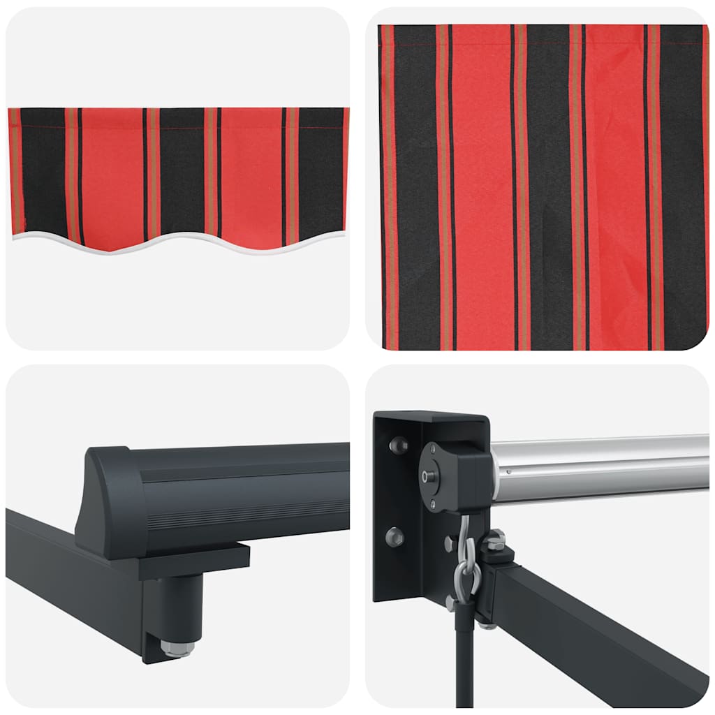 Markise Einziehbar Orange und Braun 3,5x2,5 m Stoff & Aluminium