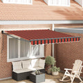 Markise Einziehbar Orange und Braun 3,5x2,5 m Stoff & Aluminium