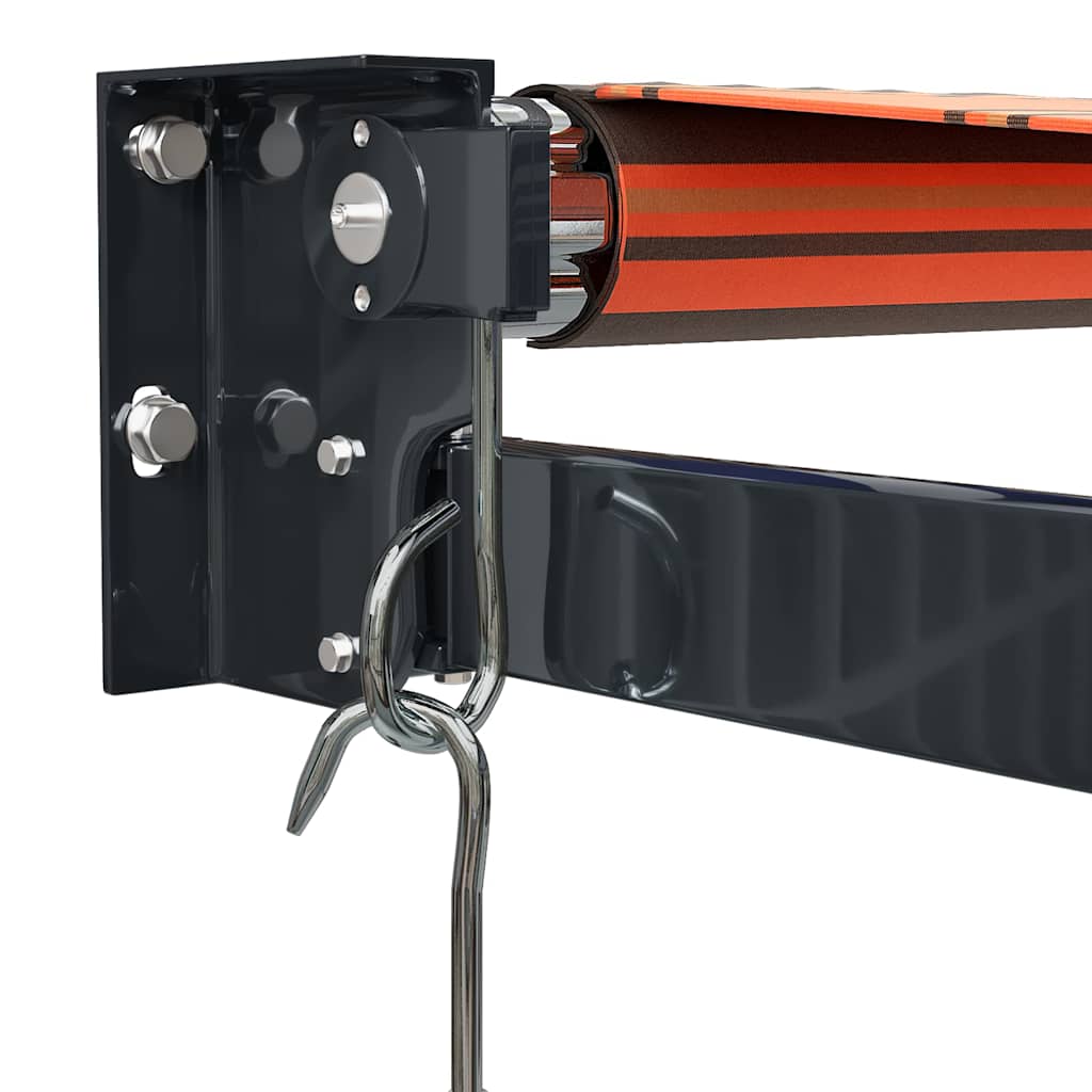 Markise Einziehbar Orange und Braun 4,5x3 m Stoff und Aluminium