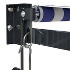 Elektrische Markise mit Kurbel Blau und Weiß 3,5x2,5 m