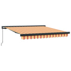 Markise Einziehbar Gelb und Weiß 3,5x2,5 m Stoff und Aluminium