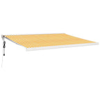 Markise Einziehbar Gelb und Weiß 4x3 m Stoff und Aluminium