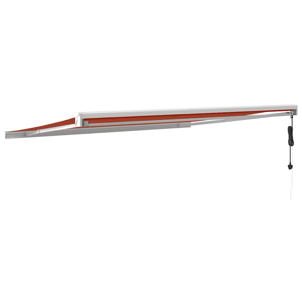 Markise Einziehbar Orange und Braun 4,5x3 m Stoff und Aluminium