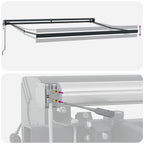 Markise Einziehbar Gelb und Weiß 3x2,5 m Stoff und Aluminium