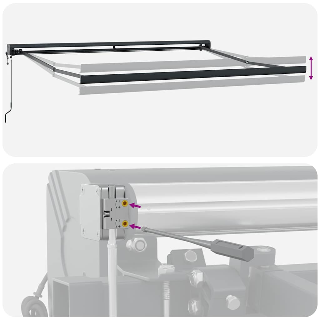 Markise Einziehbar Gelb und Weiß 3x2,5 m Stoff und Aluminium