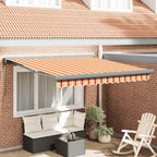 Markise Einziehbar Gelb und Weiß 3x2,5 m Stoff und Aluminium