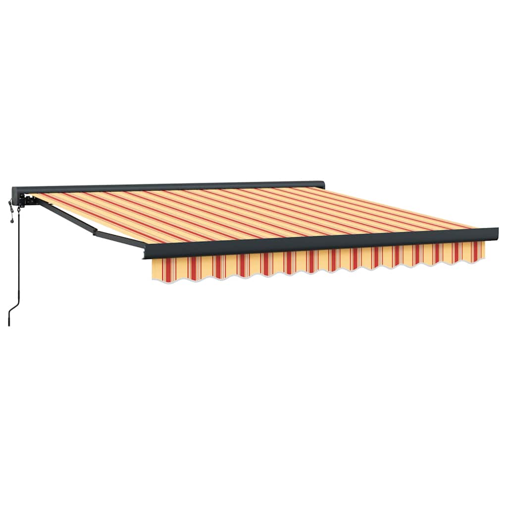 Markise Einziehbar Gelb und Weiß 3,5x2,5 m Stoff und Aluminium