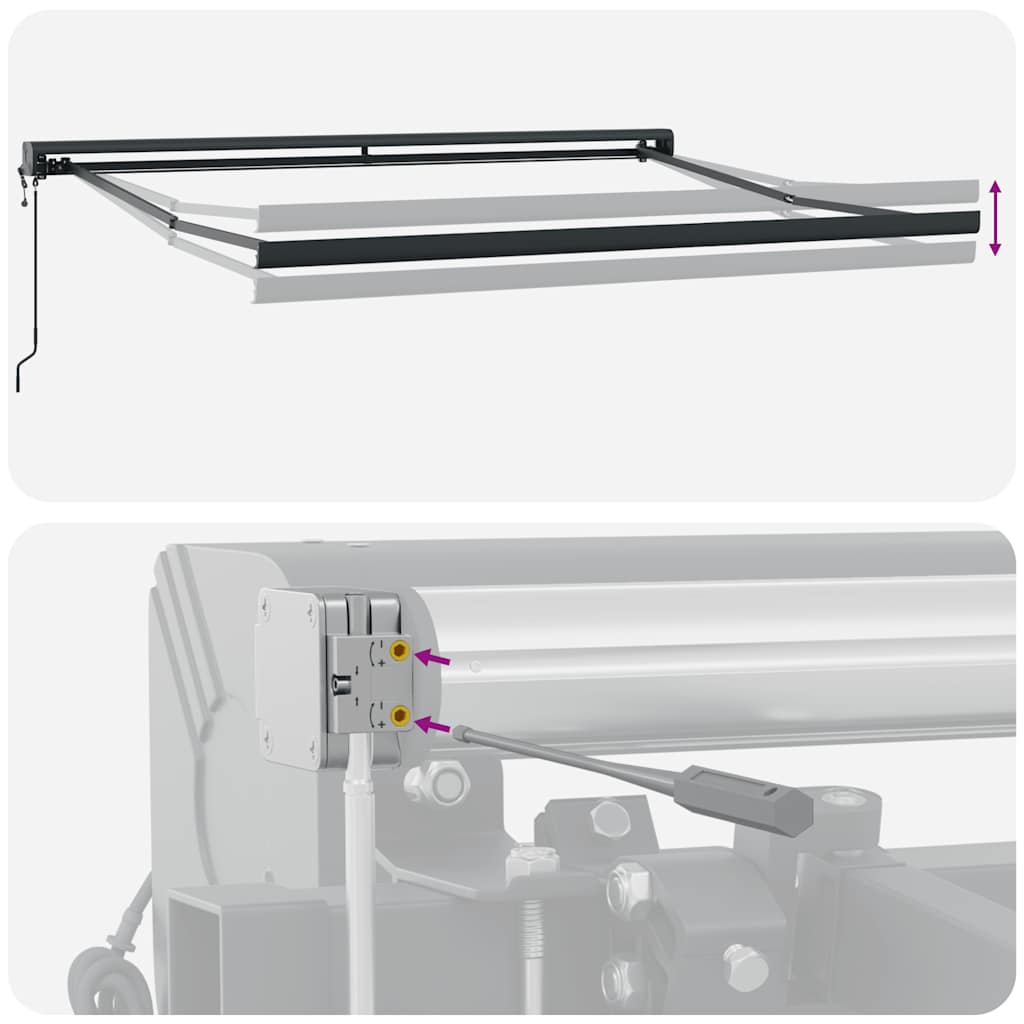 Markise Einziehbar Gelb und Weiß 3,5x2,5 m Stoff und Aluminium