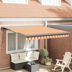 Markise Einziehbar Gelb und Weiß 3,5x2,5 m Stoff und Aluminium