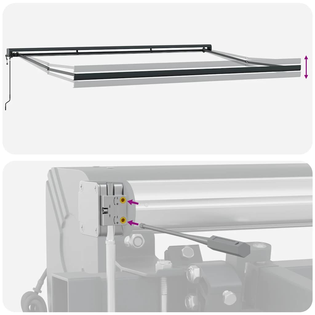 Markise Einziehbar Gelb und Weiß 5x3 m Stoff und Aluminium
