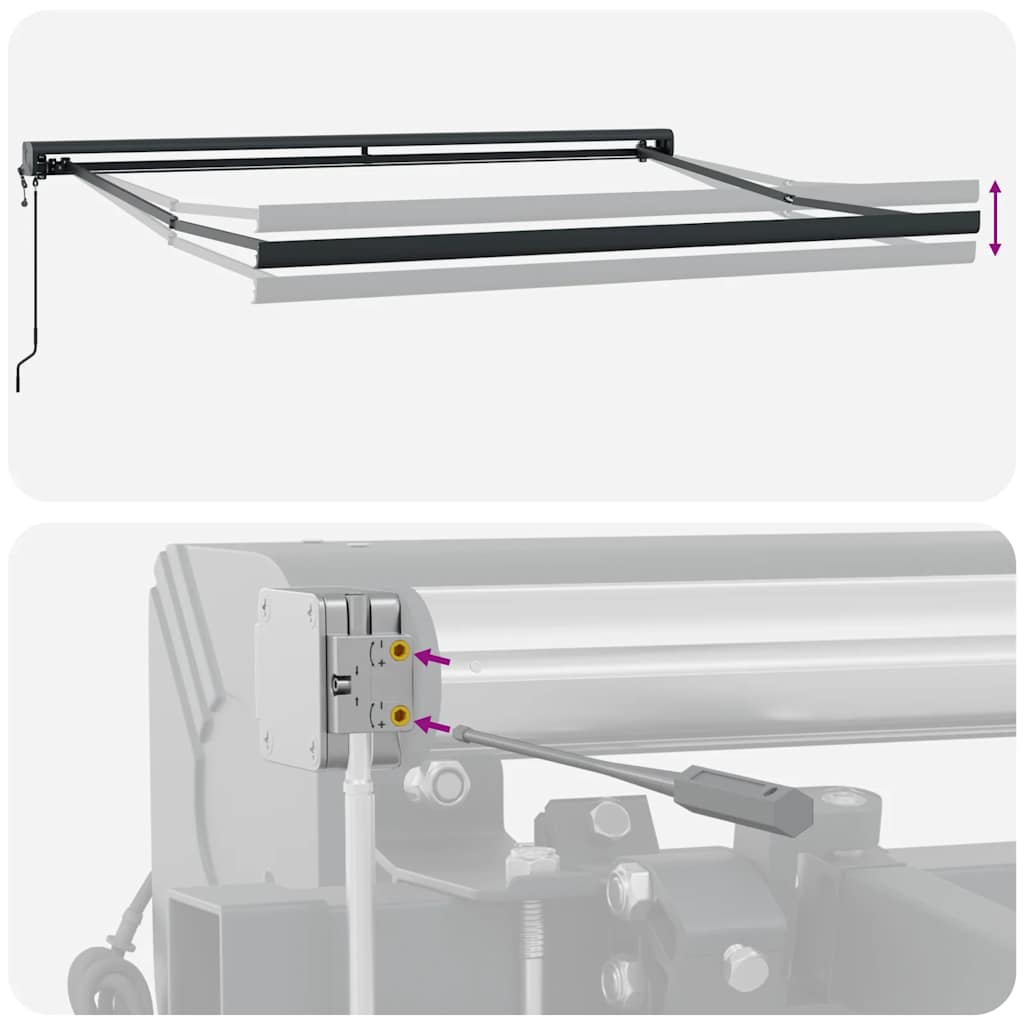 Markise Einziehbar Orange und Braun 3x2,5 m Stoff und Aluminium