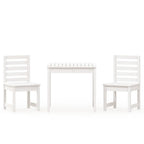 3-tlg. Garten-Bistro-Set Weiß Massivholz Kiefer
