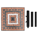 Sonnenschirmständer Terrakotta und Weiß Quadratisch 12 kg