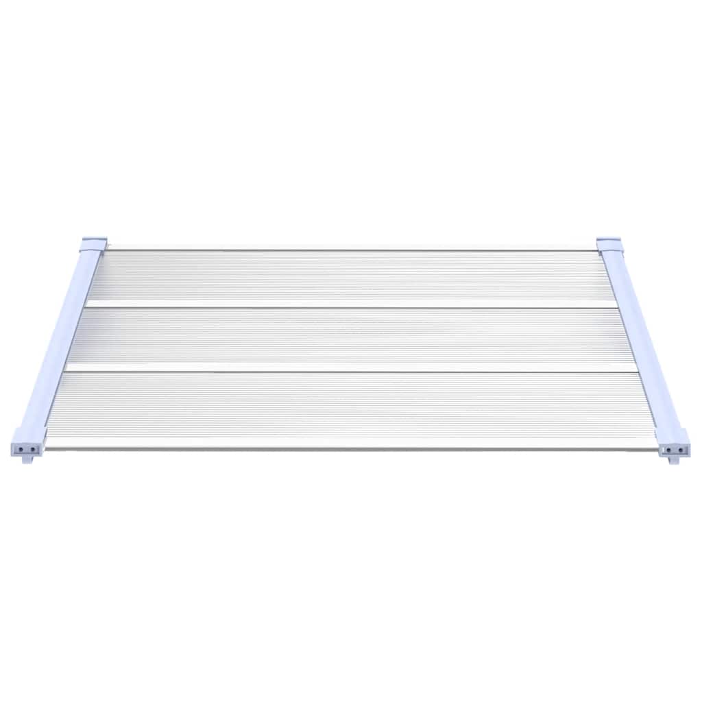 Türvordach Grau und Transparent 122x90 cm Polycarbonat