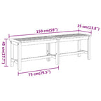 Gartenbank 150x35x45 cm Massivholz Akazie