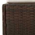 Sonnenliege mit Faltdach Braun 200x114x128 cm Poly Rattan