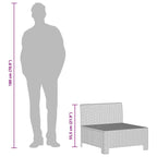 4-tlg. Garten-Lounge-Set mit Kissen Grau Poly Rattan