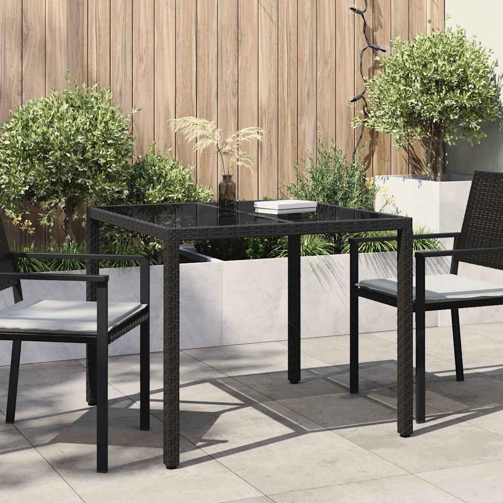 Gartentisch Schwarz 90 x 90 x 75 cm Poly-Rattan