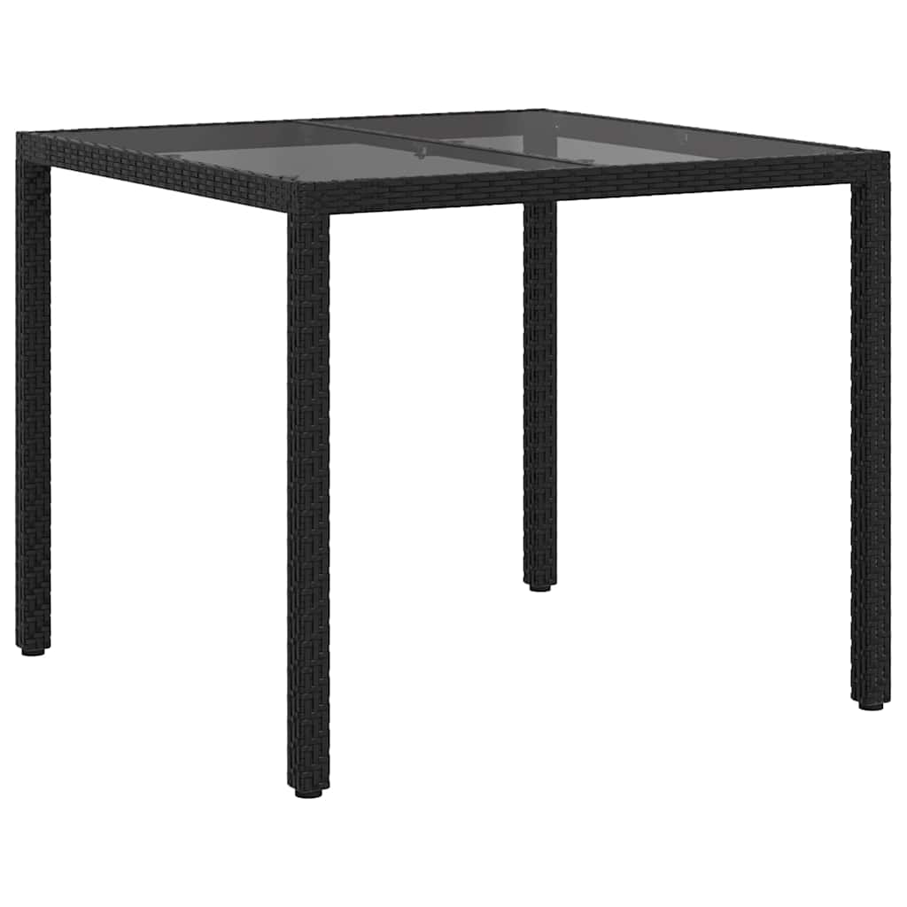 Gartentisch Schwarz 90 x 90 x 75 cm Poly-Rattan