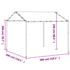 Gartenpavillon Beige 3x3 m Stahl und Stoff