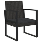 Gartensessel mit Kissen Schwarz Poly Rattan
