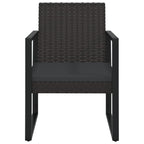 Gartensessel mit Kissen Schwarz Poly Rattan