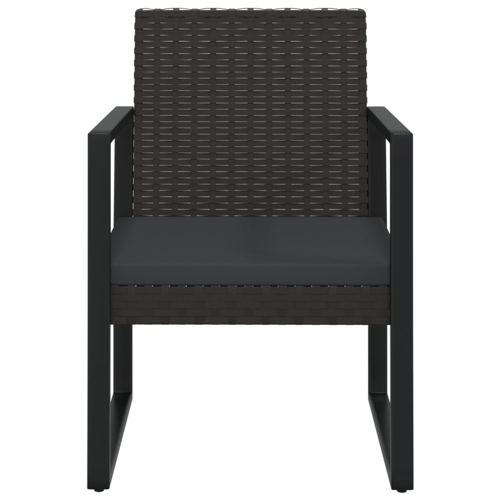Gartensessel mit Kissen Schwarz Poly Rattan
