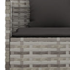 2-tlg. Garten-Essgruppe mit Kissen Grau Poly Rattan