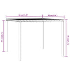 2-tlg. Garten-Essgruppe mit Kissen Grau Poly Rattan