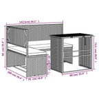 Gartensofa in L-Form mit Tisch und Kissen Braun Poly Rattan