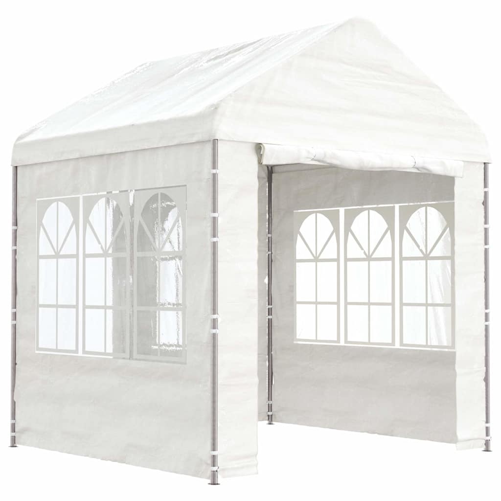 Pavillon mit Dach Weiß 2,28x2,23x2,69 m Polyethylen
