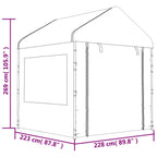 Pavillon mit Dach Weiß 2,28x2,23x2,69 m Polyethylen