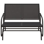 Garten-Schaukelbank Schwarz 120,5x76x86,5 cm Textilen & Stahl