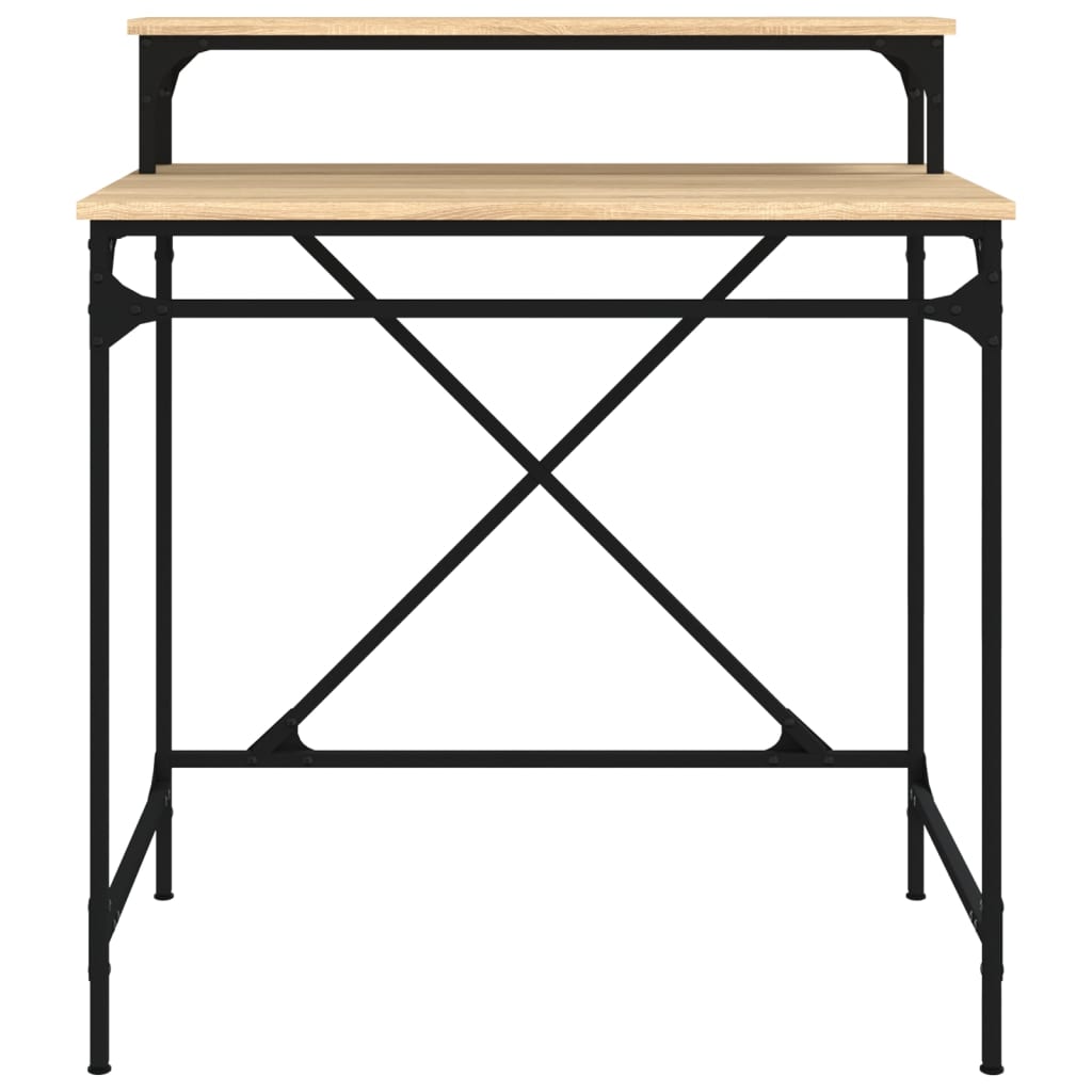 Schreibtisch Sonoma-Eiche 80x50x90 cm Holzwerkstoff und Eisen