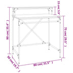 Schreibtisch Grau Sonoma 80x50x90 cm Holzwerkstoff und Eisen