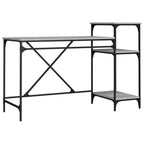 Schreibtisch mit Regal Grau Sonoma 135x50x90 cm Holzwerkstoff