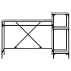 Schreibtisch mit Regal Grau Sonoma 135x50x90 cm Holzwerkstoff