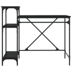 Schreibtisch mit Regal Schwarz 105x50x90cm Holzwerkstoff Eisen