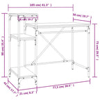 Schreibtisch mit Regal Schwarz 105x50x90cm Holzwerkstoff Eisen